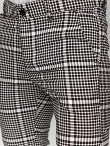 Uomo Pantaloni eleganti a quadri Nero-Bianco Bolf 184147