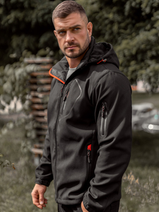 Giacca softshell mezza stagione da uomo nero-arancione Bolf WX088A