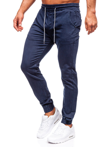 Pantaloni jogger in tessuto da uomo blu Bolf KA6792