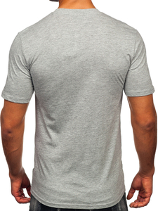 Uomo T-shirt in cotone con stampa Grigio Bolf MPO3485