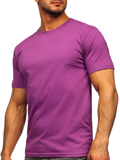 T-shirt da uomo in cotone viola Bolf 192397