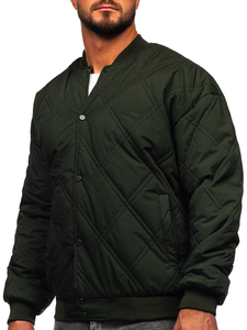 Giacca da baseball trapuntata mezza stagione bomber da uomo khaki Bolf 84M3020