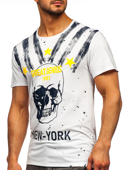 T-shirt con stampa da uomo bianca Bolf Y70006