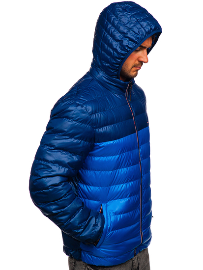 Giacca sportiva di mezza stagione da uomo azzurro Bolf 1908