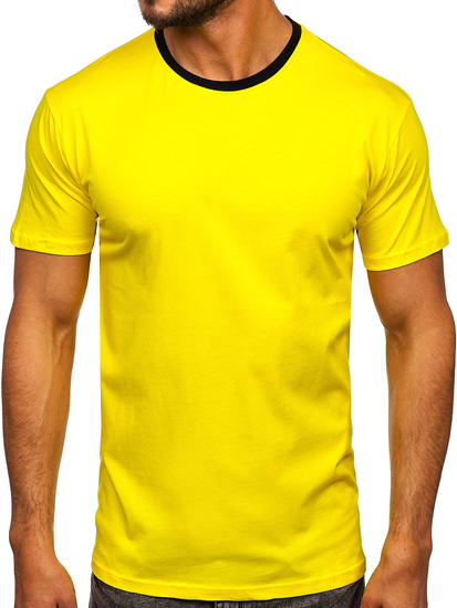 T-shirt in cotone da uomo gialla Bolf 0004