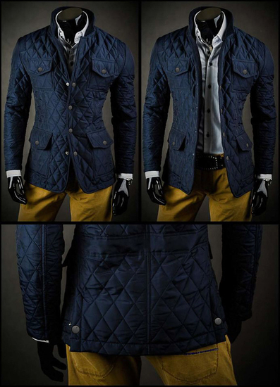 Giacca elegante trapuntata da uomo blu Bolf 802A