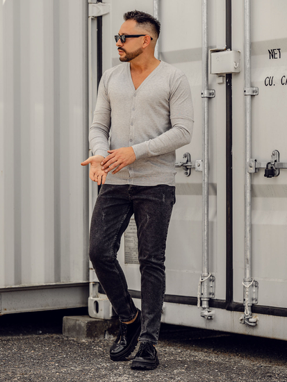 Uomo Cardigan Grigio Bolf YY06A