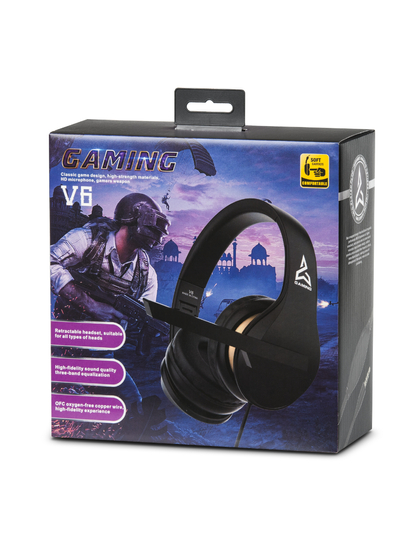 Auricolari a filo con microfono neri V6