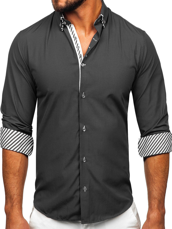 Camicia a manica lunga grafite Bolf 3762