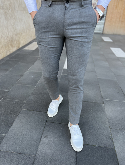 Uomo Pantaloni chino in tessuto Grafite Bolf 0042