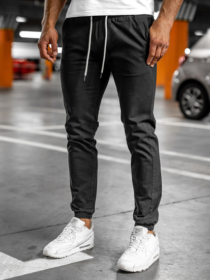 Pantaloni tipo jogger da uomo neri Bolf 1145