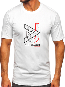 T-shirt in cotone da uomo bianca Bolf 14769