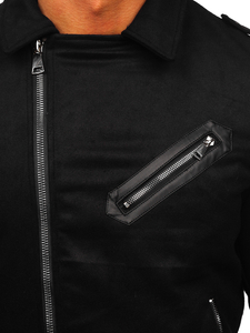 Giacca tipo aviatore mezza stagione da uomo nera 79M15501