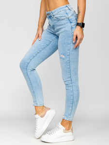 Pantaloni in denim push up da donna celesti Bolf S9859