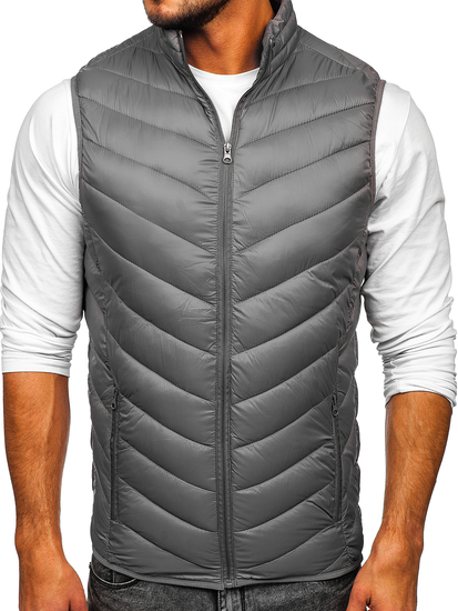 Gilet trapuntato da uomo grigio Bolf 13073