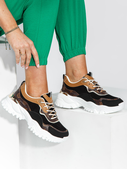 Scarpe sneakers da donna nere Bolf AD717