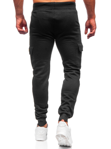 Pantaloni jogger tipo cargo da uomo neri Bolf JX8709