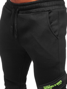 Pantaloni jogger tipo cargo da uomo neri Bolf HW2173
