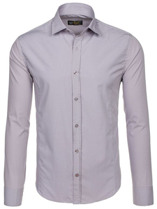 Camicia elegante da uomo grigia a maniche lunghe Bolf 1703