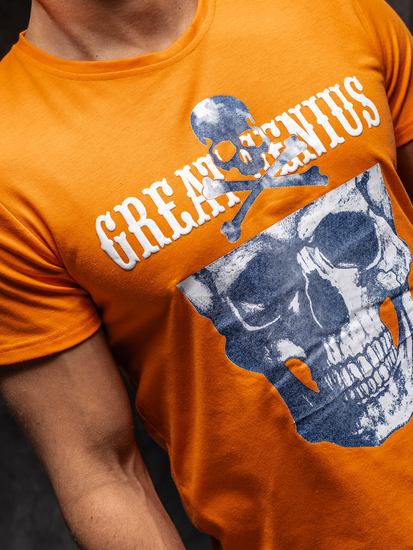T-shirt con stampa da uomo arancione Bolf Y70005