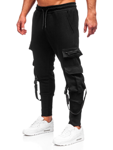 Pantaloni jogger tipo cargo da uomo neri Bolf 6582