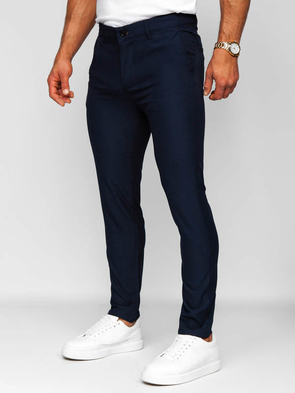 Uomo Pantaloni a quadri Blu inchiostro Bolf 0031