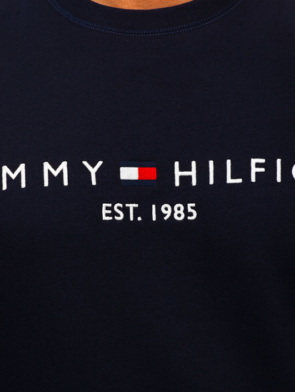 Felpa con stampa senza cappuccio da uomo Tommy Hilfiger blu MW0MW11596