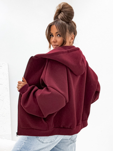 Felpa con cappuccio isolante a farfalla da donna bordeaux Bolf 821112