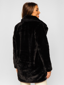 Cappotto in finto montone da donna nero Bolf 21131