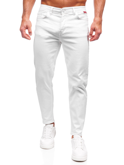 Pantaloni in tessuto da uomo bianchi Bolf GT-S
