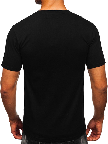 Uomo T-shirt in cotone con stampa Nero Bolf MPO3555
