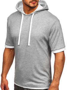 T-shirt senza stampa da uomo grigia Bolf 08