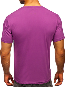 T-shirt da uomo in cotone viola Bolf 192397