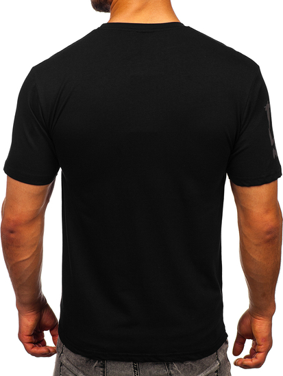 T-shirt con applicazioni da uomo nera Bolf 192378