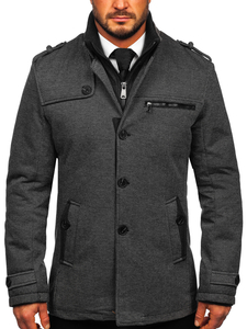 Uomo Cappotto invernale con colletto staccabile Grigio Bolf 2128