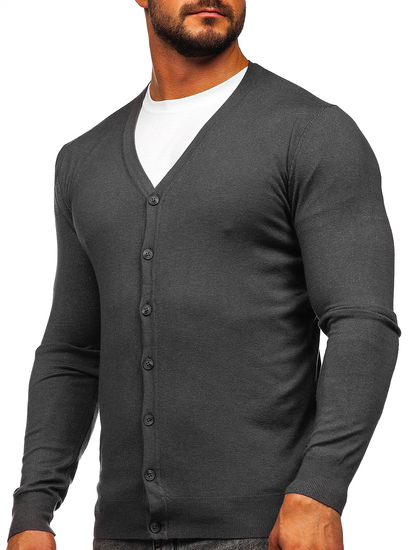 Cardigan da uomo antracite Bolf MM6006