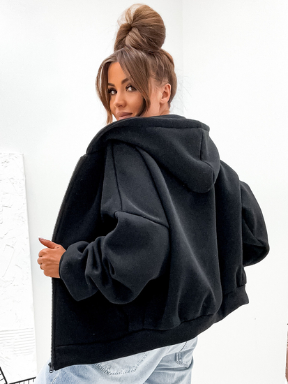 Felpa con cappuccio isolante a farfalla da donna nera Bolf 821112