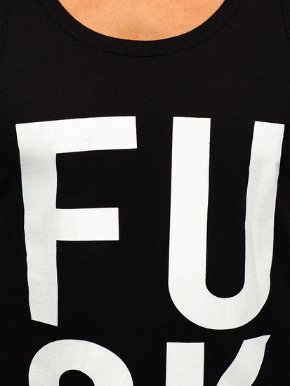 Maglietta tank top con stampa nera Bolf 14830