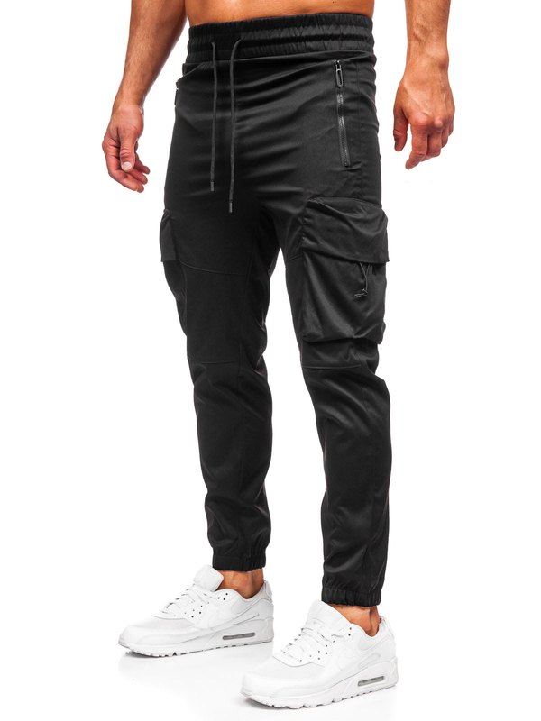 Uomo Joggers cargo Nero Bolf HSS299