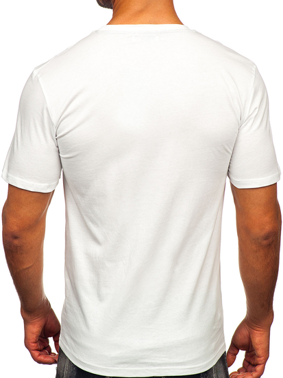 Uomo T-shirt in cotone con stampa Bianco Bolf MPO3484