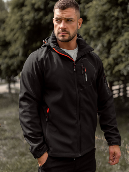 Giacca softshell mezza stagione da uomo nero-arancione Bolf WX088A