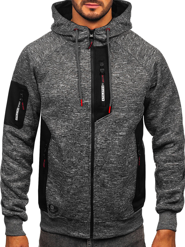 Uomo Felpa calda con cappuccio Antracite Bolf TC1306