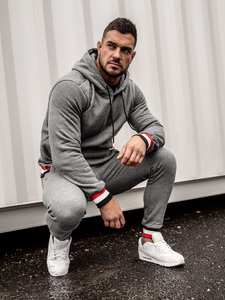 Tuta con cappuccio da uomo grafite Bolf 8C60