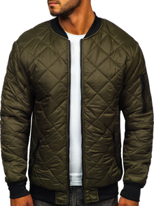 Giacca con trapuntate mezza stagione tipo bomber da uomo khaki Bolf MY-01