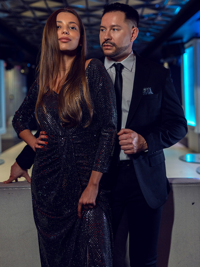 Giacca casual da uomo nera Bolf 24401-1