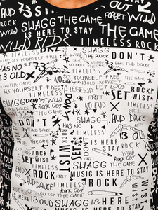 T-shirt da uomo in cotone nero con stampa Bolf 1173