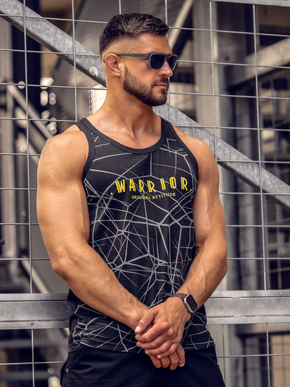 Canotta tank top con stampa nera Bolf 14845A