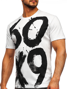 T-shirt bianca da uomo con stampa Bolf 0303
