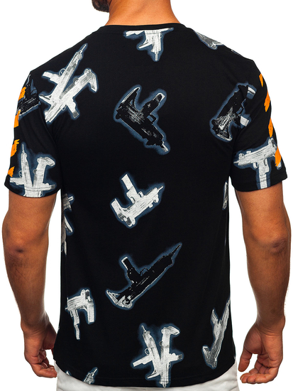 Uomo T-shirt in cotone con stampa Nero Bolf MPO3471