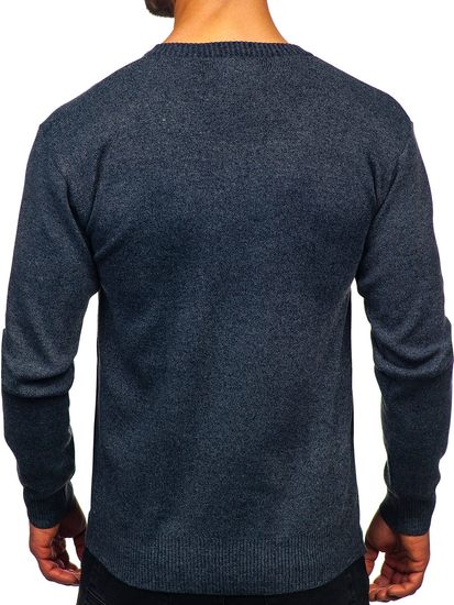 Uomo Maglione con scollo a V Blu scuro Bolf S8725